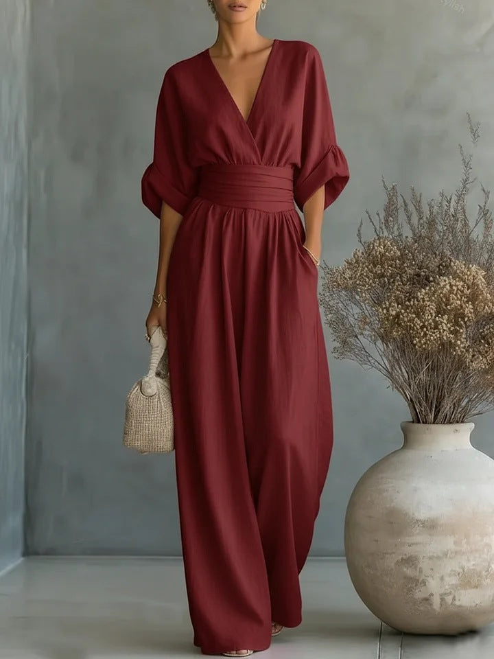 VALENCIA | Elegant Slimming Jumpsuit with V-Neck