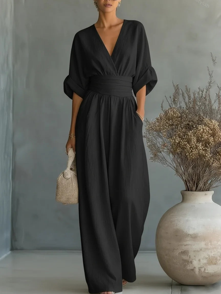 VALENCIA | Elegant Slimming Jumpsuit with V-Neck