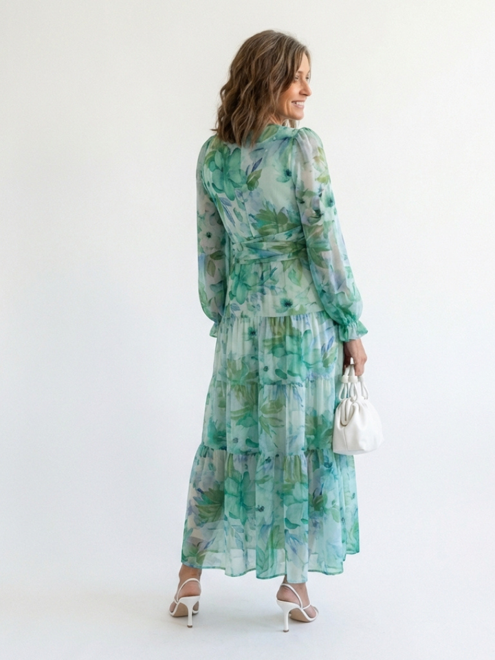 ALTHEA™ | Long Sleeve Floral Maxi Dress