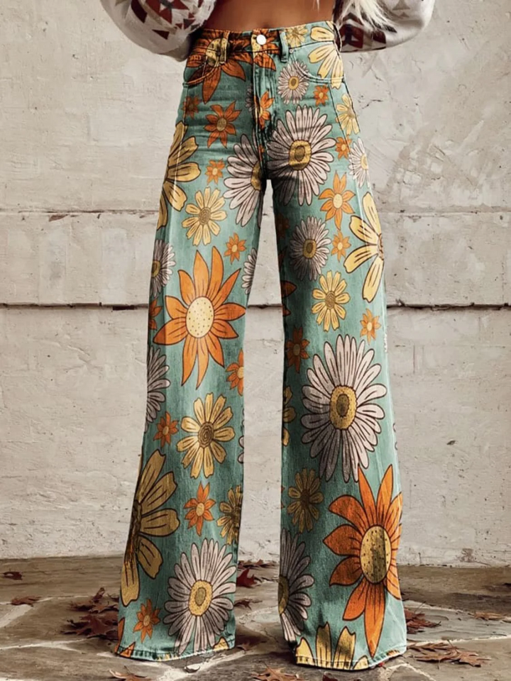 Léna | Floral Wide Leg Trousers