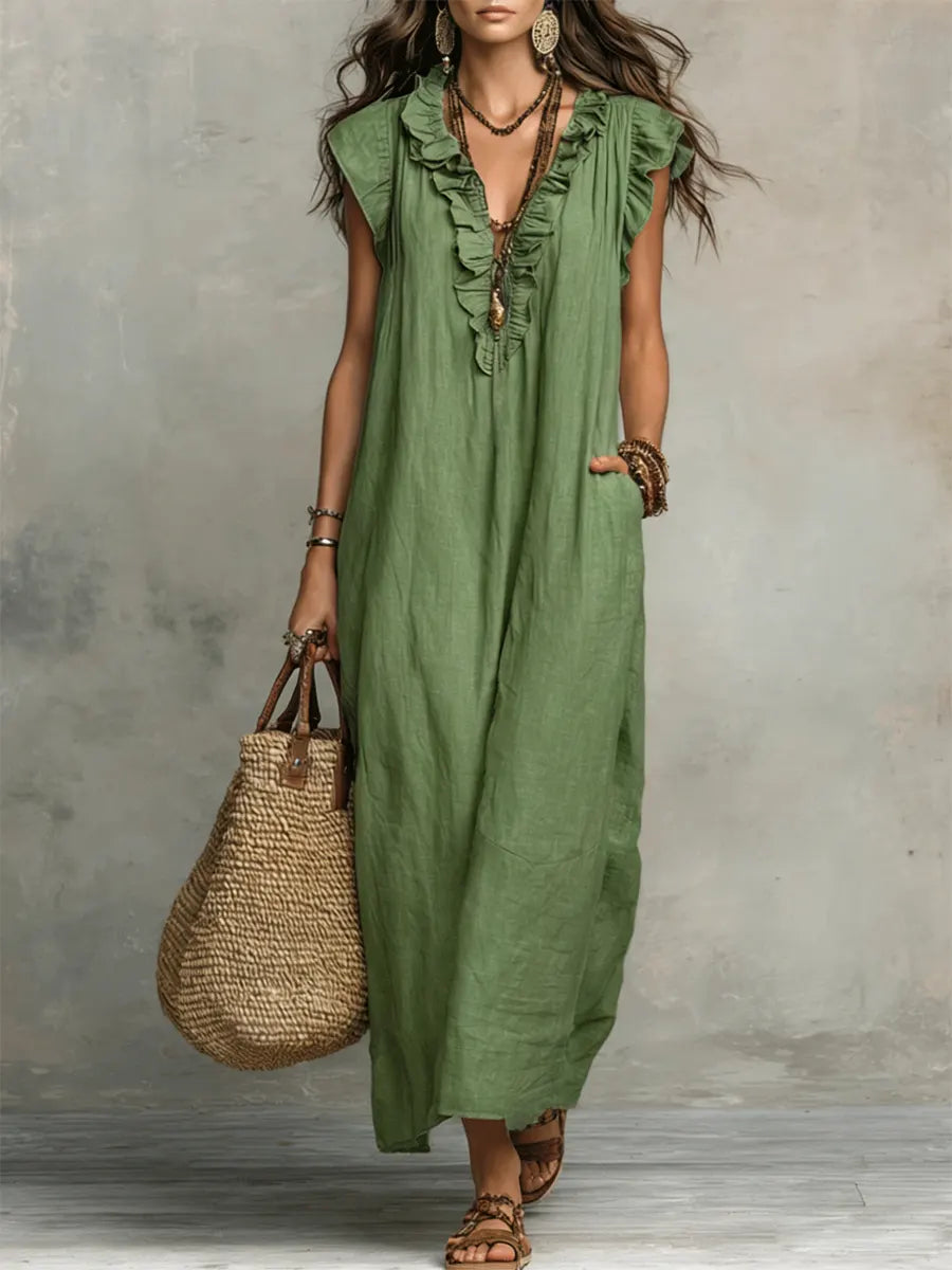 CAMELLIA | Long Bohemian Flowing Dress